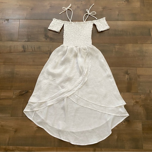 *FLAWS* Lucy Loves Kids Portrait Dress White Medium - Picture 1 of 13